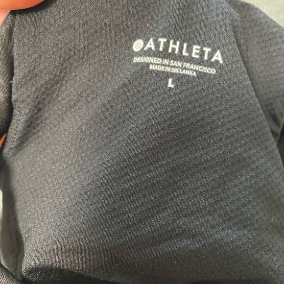 ATHLETA Women's Tank Top Conscious Embossed Crop Shelf Bra Black Size Large - Picture 5 of 6